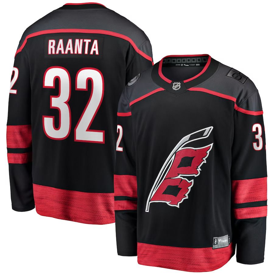 Men Carolina Hurricanes #32 Antti Raanta Fanatics Branded Black Home Breakaway Player NHL Jersey